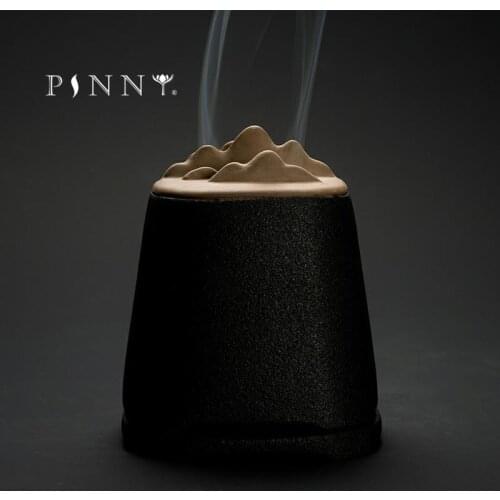 PINNY Mountain Peak Coil Incense Burners Sandalwood Incense Base Ceramic Crafts Living Room Decoration Zen Censer