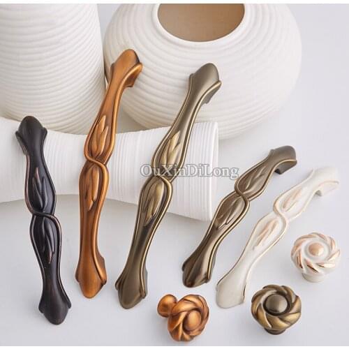 Top Designed 10PCS European Antique Cabinet Pulls Handles Cupboard Wardrobe Drawer Wine Cabinet Kitchen Door Handles & Knobs