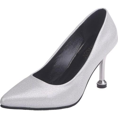 Single shoes womens shoes Korean fashion sweet shallow heel women wedding shoes red bottom high heels