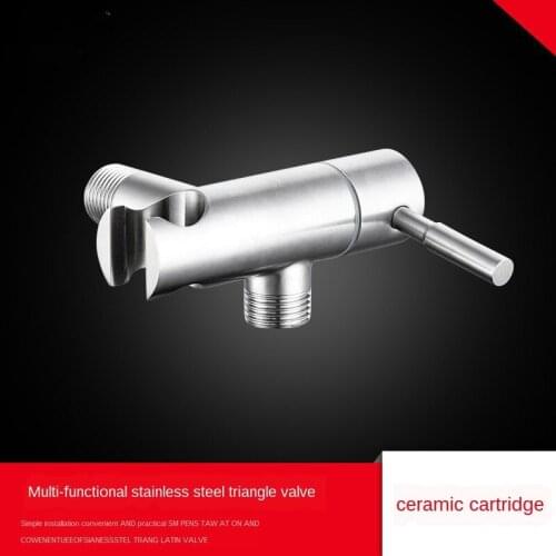 DWZ Aqwaua Faucet Angle Valve with Holder Water Stop Valve Switch for Shower Water Control Bathroom Accessories Chrome Plated