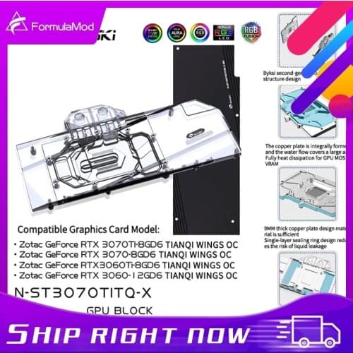 Bykski GPU Water Block , For Zotac GeForce RTX 3070TI/3070/3060TI/3060-8GD6/12GD6 TIANQI WINGS OC Liquid Cooling, N-ST3070TITQ-X