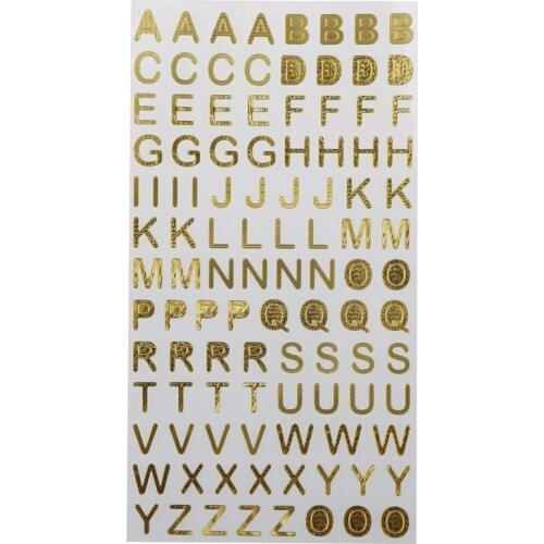 1 sheet Self-adhesive Stickers DIY Photo Gold Letters Decoration for Scrapbooking/Card Making/Journaling Project18.5*9.8cm