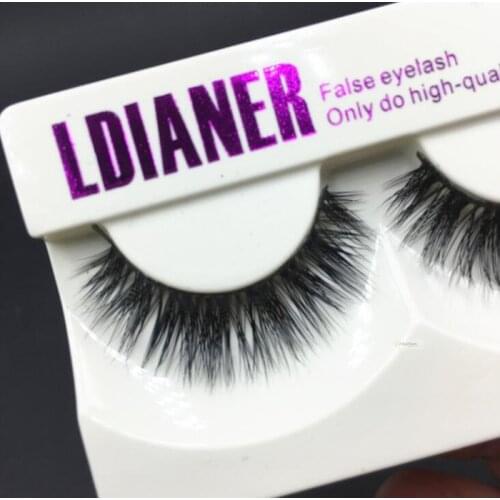 1pair Natural Mink Eyelashes Long Black False Eyelashes Cross Fake Eye Lashes Makeup Extension accessory