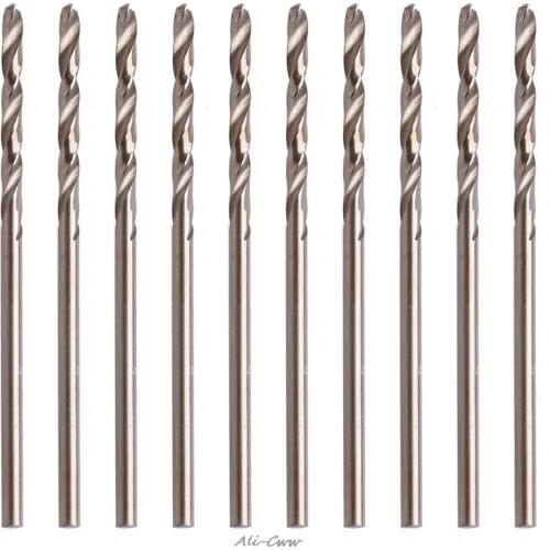 10Pcs Durable 2mm M35 Triangle Shank HSS-Co Cobalt Twist Drill Spiral Drill Bit