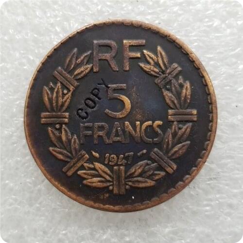 1947 France 5 Francs copper Coin COPY commemorative coins-replica coins medal coins collectibles