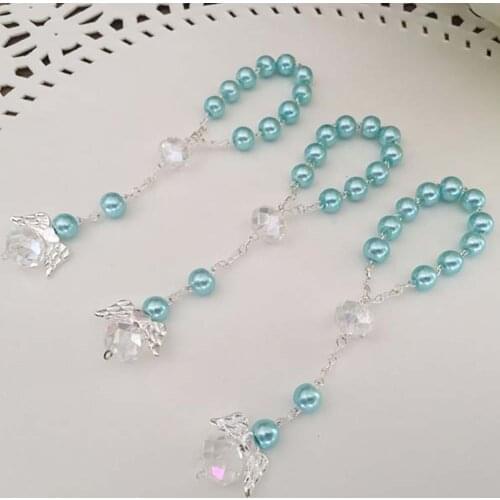 25 pcs Angel baptism favors light blue communion favors recuerditos para finger rosaries christening favors communion favors