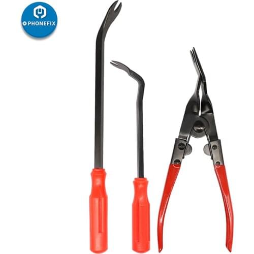 3Pcs Clip Pliers Set Fastener Remover Auto Trim Removal Tools Kit with Carrying Bag for Car Door Panel Repair Clip Plier Tools