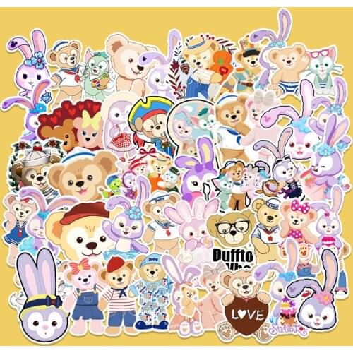 50 Duffy Bear and Ballet Bunny Cartoon Stickers Luggage Laptop Car Graffiti Stickers