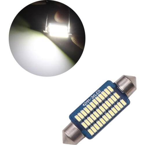 50Pcs 3014 36SMD LED Bulbs 41MM Festoon White Car Interior Lights Canbus Error Free For Dome Reading Light 12V