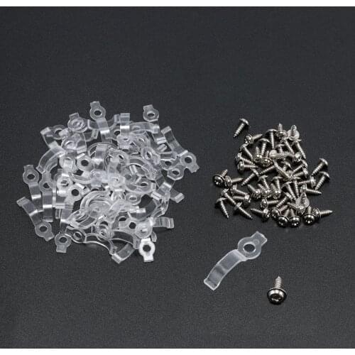 50pc LED Fixing Mounting Clips Buckles Clamps For 5050 RGB Single Color LED Strip Light Tape Mounting Brackets Clip