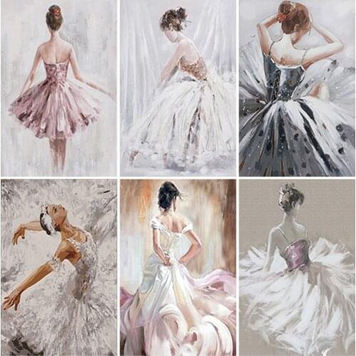 5D DIY Diamond Painting Full Round Square Ballet Girl Cross Stitch Bead Embroidery Dancer Picture of Rhinestones Art Home Decor