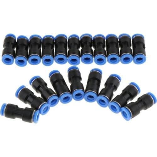 60PCS Push-To-Connect Fittings, Used to Connect with Polyethylene, Nylon and PU / PA / PE / PVC Tubing