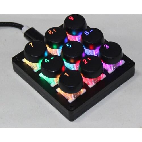 9 Key Macro Keypad Programming one Hand Type C Wired Mechanical Keyboard For PC Designer Drawing 4 Layer Keys DIY Numpad