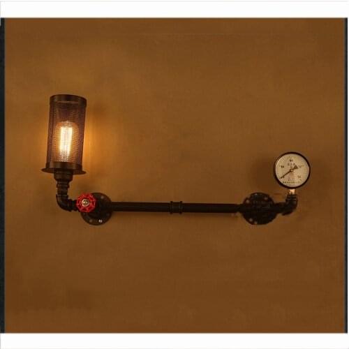 American Retro Corridor Aisle Light Stair Balcony Bedside Lamp Creative Lighting Nordic Restaurant Bar Water Pipe Wall Lamp