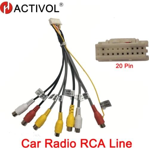 HACTIVOL 20 Pin Plug Car Stereo Radio RCA Output AUX Wire Harness Wiring Connector Adaptor subwoofer USB,CAMERA,GPS Antenna