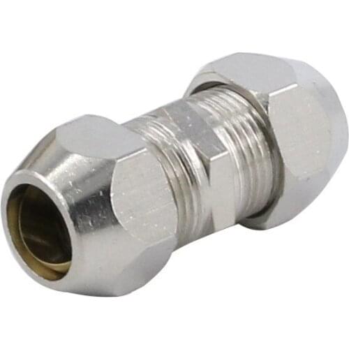 Free shipping 6mm Nickel Plated Brass Double connection Connectors Pipe Fittings/ Copper pipe connection fitting PU-6