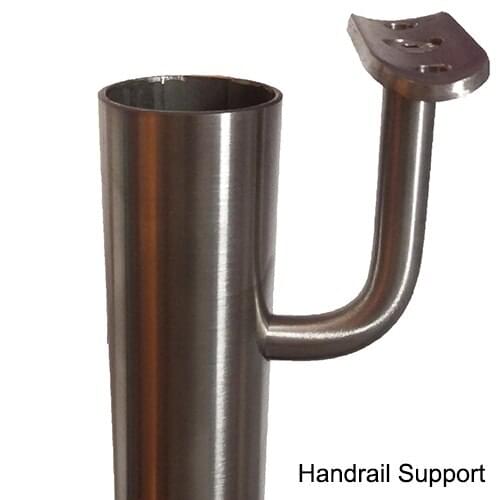 Freeshipping SUS 304# 47"(1200mm) Floor Mount Newel Post W/Handrail Support