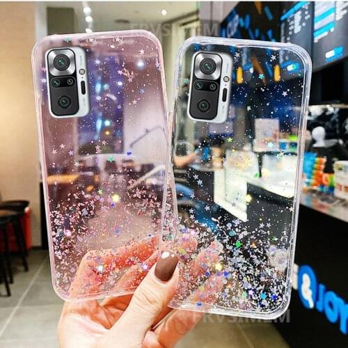 Silver Foil Bling Glitter Case For xiaomi RedMi note 10 10s 4g note 9 9s pro 8 8a 8t 9a 9c nfc 9t 9at 7 pro 7a Silicone Cover