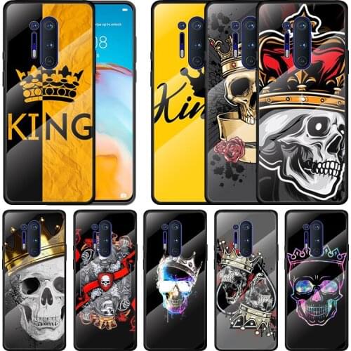 Tempered Glass Cover Golden King Queen For Oneplus 9R 9 8T 8 Nord Z 7T 7 Pro 5G Shockproof Shell Phone Case Capa