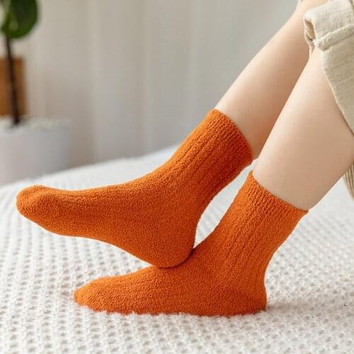 Kid Winter Socks Children Toddler Teens Girl Boy Thermal Stripe Velvet Thick Warm Coral Fleece School Long Sock Baby Accessories