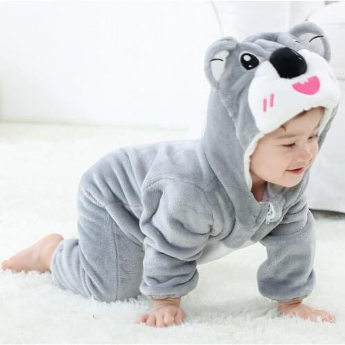 Baby Rompers Panda Girls Clothes New Born Baby Cartoon Pajamas Winter Animal Flannel Outfits Toddler Costume Baby Boys Jumpsuit