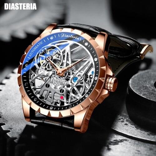 Diasteria Mens Gold Watch