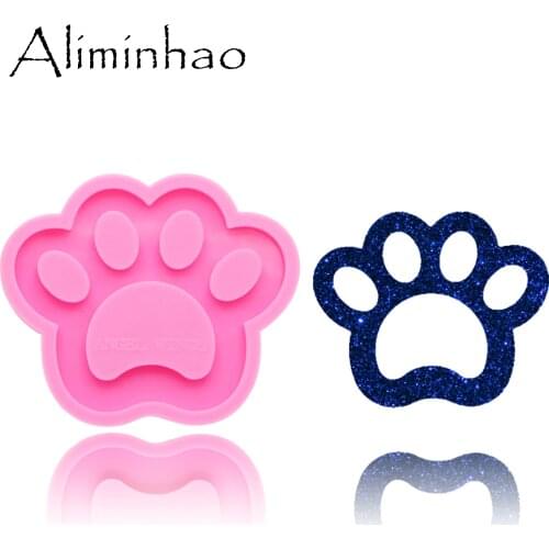 DY0129 Shiny Bear paw Silicone Molds DIY Jewelry mould silicon craft keychain epoxy resin Moulds for keychains custom mold
