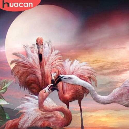 HUACAN 5d Diamond Painting Flamingo Wall Art Needlework DIY Diamond Embroidery Animal Mosaic Pictures Home Decor