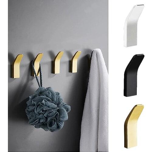Punch-free Coat Hook Space Aluminum Coat Hook Wall Hanging Wall Bathroom Coat Hook Single Hook Rack Door Decorative Hardrware