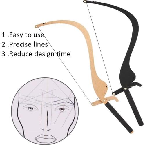 New Microblading Line Marker Ruler with 10pcs Thread Lines Eyebrow Design Measuring Ruler Permanent Makeup Supplies