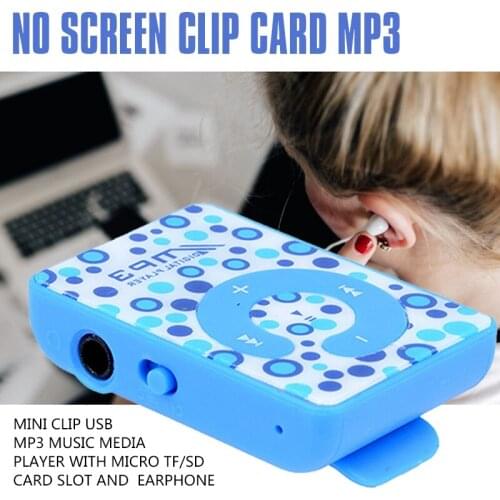 Mini Clip USB MP3 Music Media Player with Micro TF/SD Card Slot and Earphone