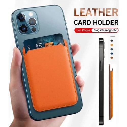 Fashion Luxury Leather Magnetic Card Bag Case For iPhone 12 Mini Pro Max Magsave Wallet Card Holder Back Clip Purse Pouch
