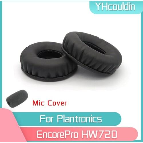 YHcouldin Earpads For Plantronics EncorePro HW720 Headphone Accessaries Replacement Wrinkled Leather