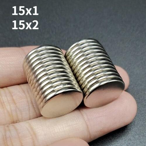 Neodymium Magnet 15x1mm/15x2mm Small Round Sheet Magnetic Imanes Permanent NdFeB Super Strong Powerful Disc Magnets