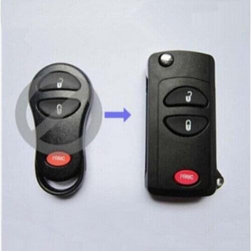 New Modified Flip Folding Remote Key Shell Case For Chrysler Jeep Dodge 2+1 Button Fob Key Cover 2PCS/lot