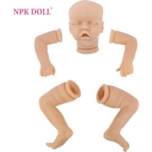 NPKDOLL 18Inch DIY Vinyl Unpainted Reborn Sleep Doll Kits Accessories Blank Reborn Dolls Lifelike Bebe Doll Toys
