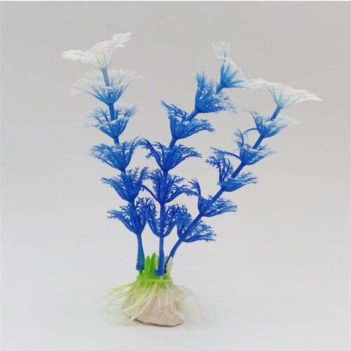 6pcs Blue White Underwater Artificial Aquatic Plant Ornaments Aquarium Fish Tank Water Grass Decor Landscape Decoration
