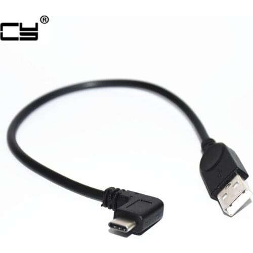 Right Angled USB 3.1 Type C USB-C to USB 2.0 Cable 90 Degree Connector for Tablet & Mobile Phone 25cm