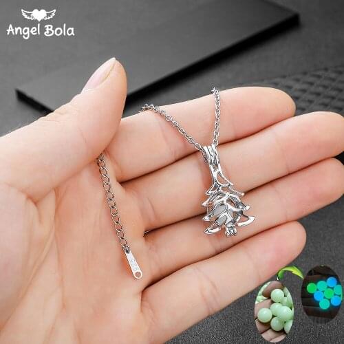 Christmas Tree Pendant Hollow Luminous Stone Necklace Mothers Day Gift Moon Glowing Necklace Gem Stainless Steel Jewelry Women