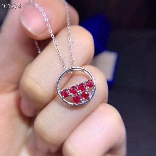 Ruby Pendant Natural and Real Ruby necklace For Women S925 sterling silver Pendant