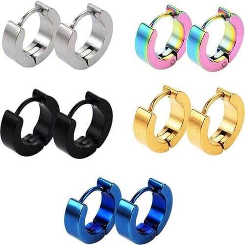 1 Set Round Shape Stainless Steel Piercing Unisex Earring Punk Gothic Barbell For Male Female Jewelry Trendy Earrings Hip Hop