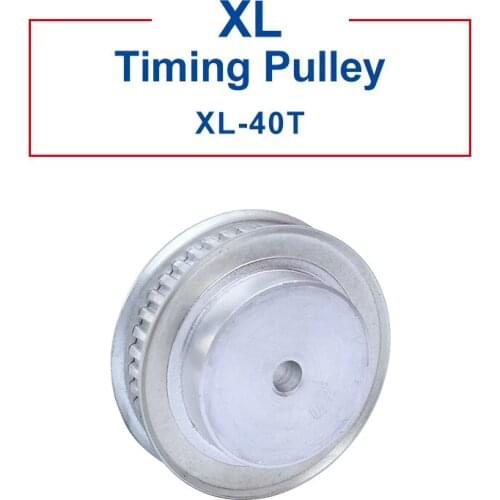 1 piece XL-40T Timing Pulley Aluminum Material Belt Pulley Process Hole 10 mm Slot Width 11 mm Match With XL-10 mm Timing Belt