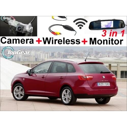 Special Car Camera + Wireless Signal + Mirror Monitor 3in1 Easy DIY Parking System For SEAT IBIZA MK4 6J ST 5Doors 2009~2014
