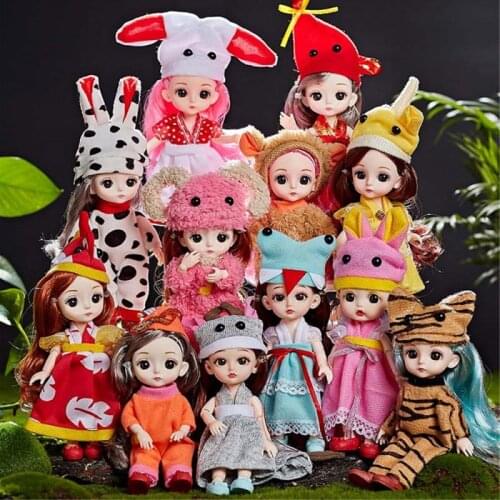 12 Zodiac Doll Girl Toy Set Play House Vinyl Dress Up Princess Doll 16CM Gift Box With Clothes Shoes Stand Body For Toy Gift