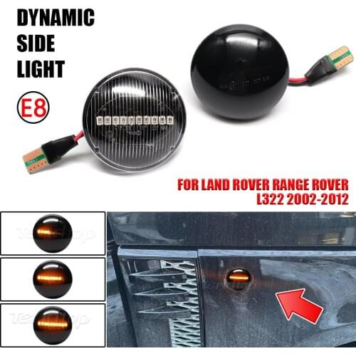 2Pcs For Land Rover Range Rover L322 2002-2012 Scroll Dynamic LED Streamer Turn Signal Light Sequential Blinker Side Marker Lamp