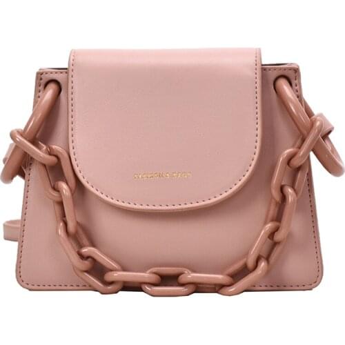 2021 Female Chain Tote Bag Fashion New High Quality Pu Leather Handbag Solid Color Shoulder Messenger Bag for Ladies