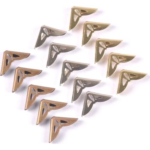 30Pcs Silver/Golden/Bronze Metal Book Corners Albums Menus Folders Box Corner Scrapbooking Protectors For Decor 22x22mm