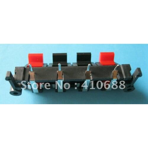 60 Pcs 58mmx20mm 4pin Red and Black Spring Push Type Speaker Terminal Board Connector WP4-19