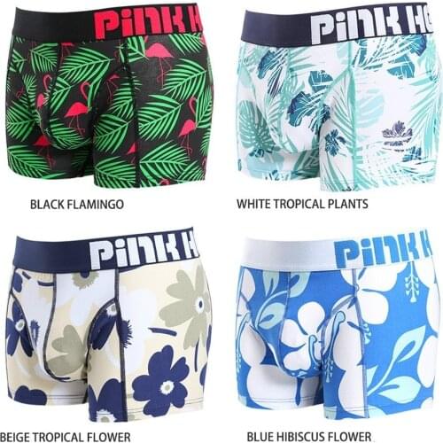 Pinkhero 4pcs/lot Man Boxer Flamingo Source Elasticity Cotton Cool Printing Modis Men Underwear Boxershort Heren