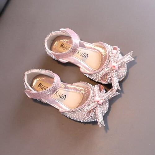 Kids Sandals Girls Rhinestones Pearl Princess Sandals Performance Dance Shoes 2021 Summer New Children Sandals